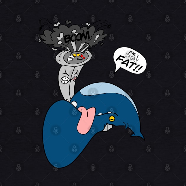 Am I THAT FAT! blue whale funny cartoon by Odd Creatures